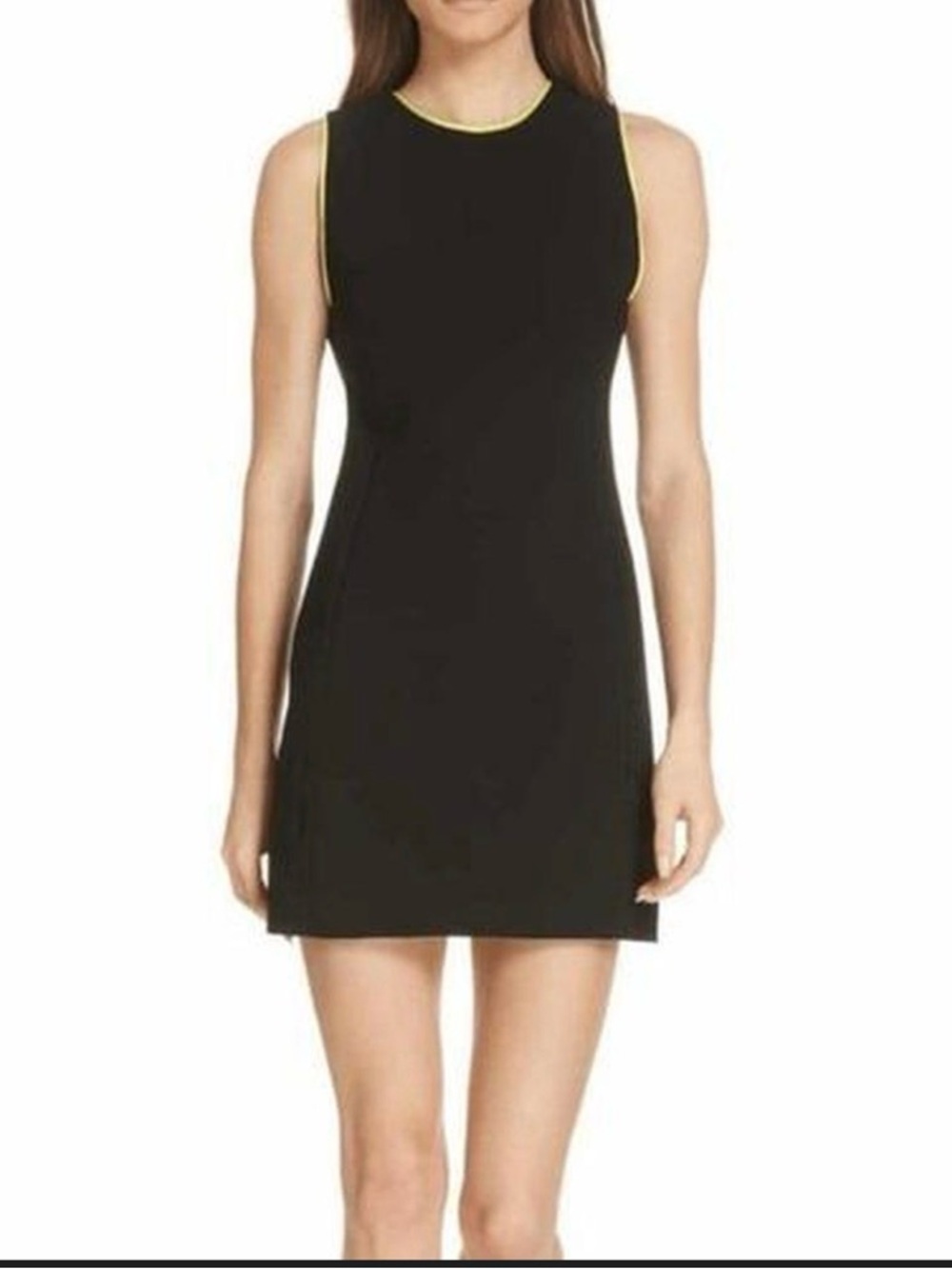 NWT - Alice & Olivia Sleeveless Black Shift Dress with Contrast Trim